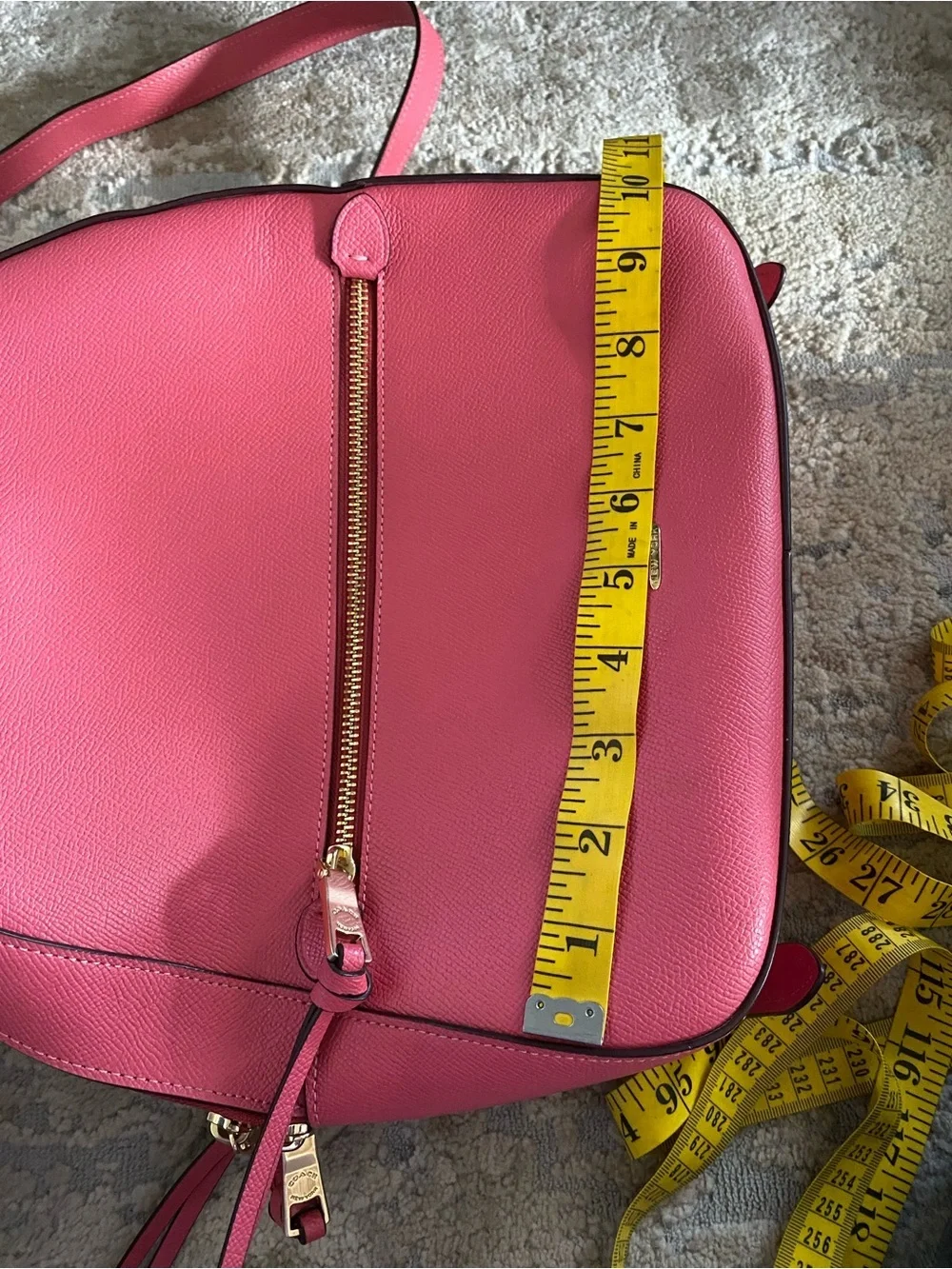 Coach Jordyn Watermelon Pink Pebbled Leather Backpack Retired Purse Handbag
